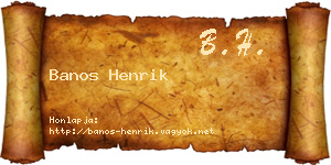 Banos Henrik névjegykártya